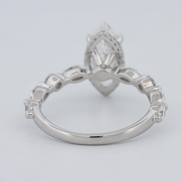 1,57 CT Marquise Cut Under - Halo Pavé Solitaire (LG) - ZIZOV DIAMONDS
