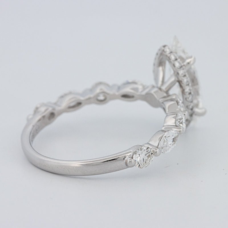 1,57 CT Marquise Cut Under - Halo Pavé Solitaire (LG) - ZIZOV DIAMONDS