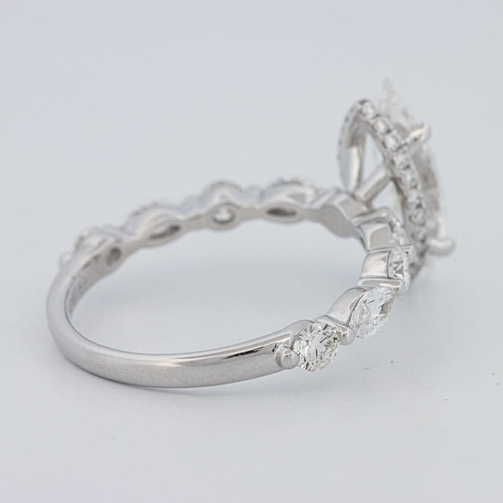 1,57 CT Marquise Cut Under - Halo Pavé Solitaire (LG) - ZIZOV DIAMONDS