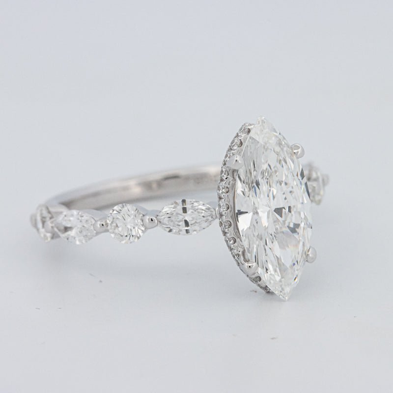 1,57 CT Marquise Cut Under - Halo Pavé Solitaire (LG) - ZIZOV DIAMONDS