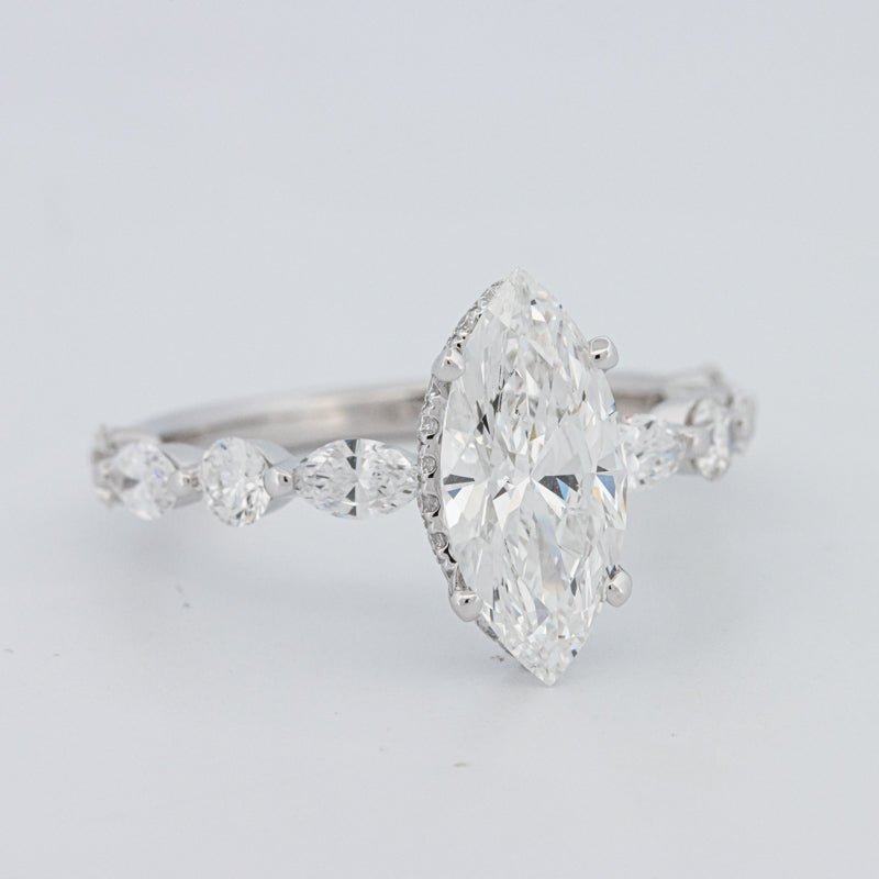 1,57 CT Marquise Cut Under - Halo Pavé Solitaire (LG) - ZIZOV DIAMONDS