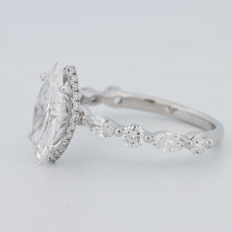 1,57 CT Marquise Cut Under - Halo Pavé Solitaire (LG) - ZIZOV DIAMONDS
