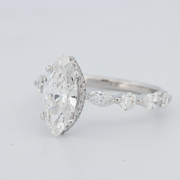 1,57 CT Marquise Cut Under - Halo Pavé Solitaire (LG) - ZIZOV DIAMONDS
