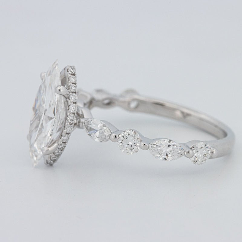 1,57 CT Marquise Cut Under - Halo Pavé Solitaire (LG) - ZIZOV DIAMONDS