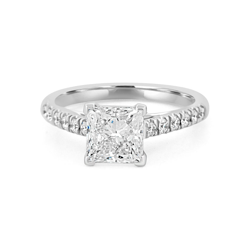 1,75 CT Princess Cut Pavé Solitaire (LG) - ZIZOV DIAMONDS