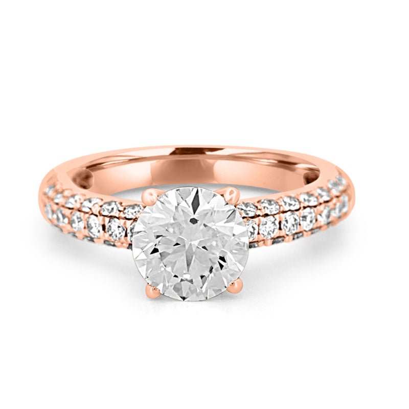1.80 CT Round Cut Pavé Solitaire (LG) - ZIZOV DIAMONDS