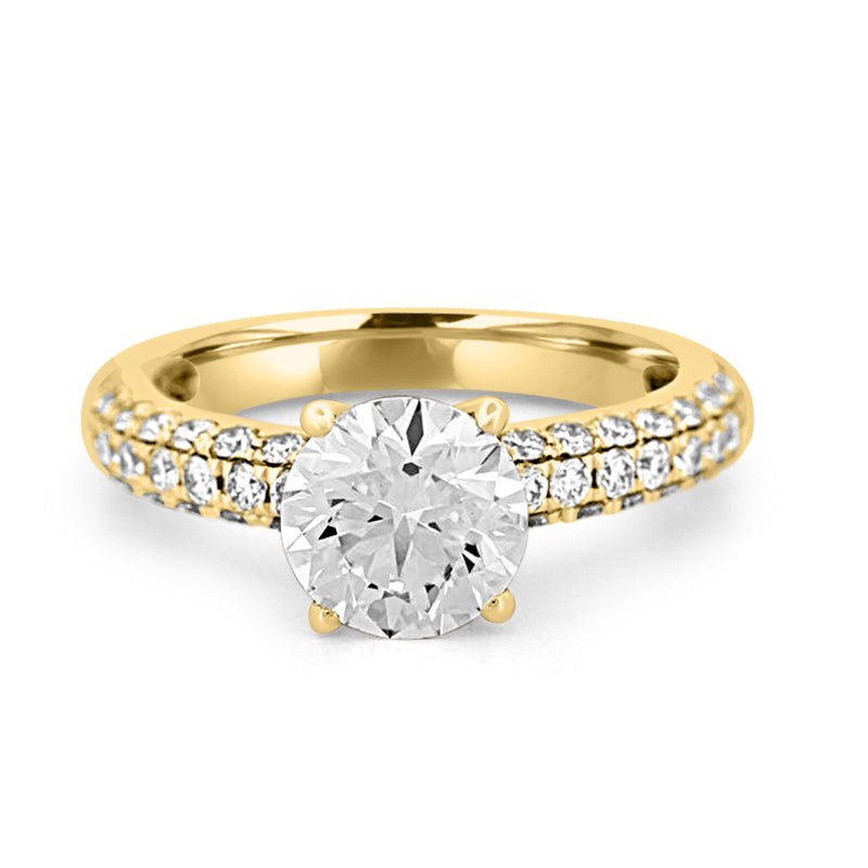1.80 CT Round Cut Pavé Solitaire (LG) - ZIZOV DIAMONDS