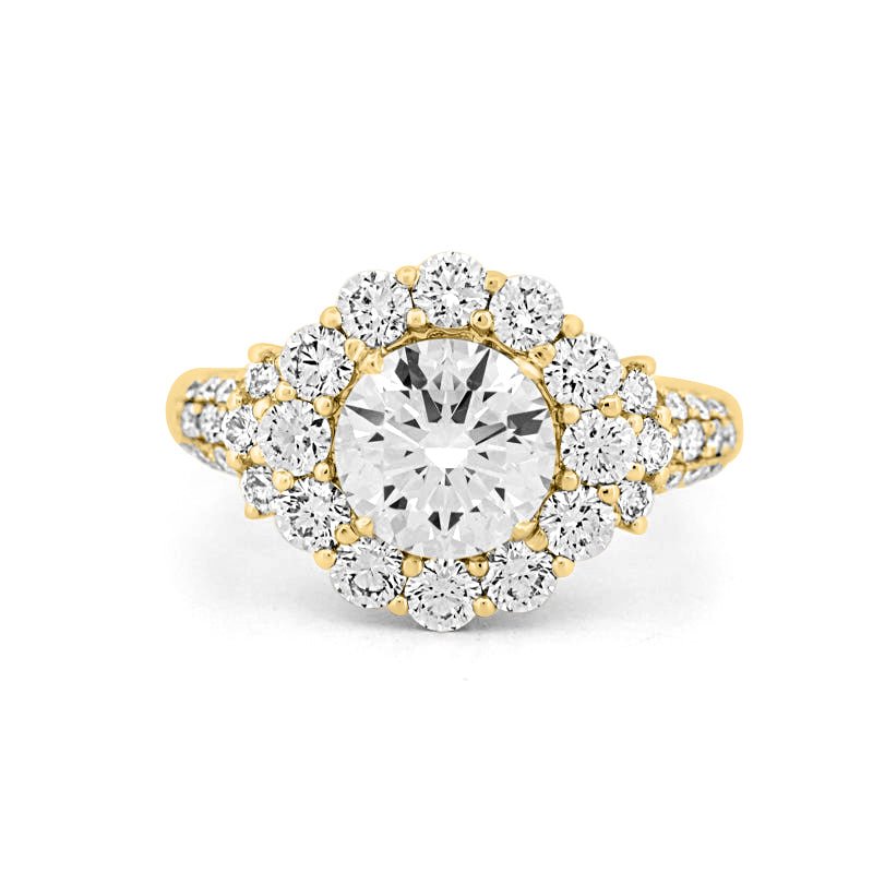 1.85 CT Round Cut Halo Pavé Solitaire (LG) - ZIZOV DIAMONDS