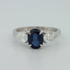 1.95 CT Blue Sapphire Trilogy Ring (LG) - ZIZOV DIAMONDS