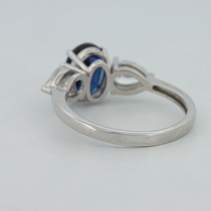 1.95 CT Blue Sapphire Trilogy Ring (LG) - ZIZOV DIAMONDS