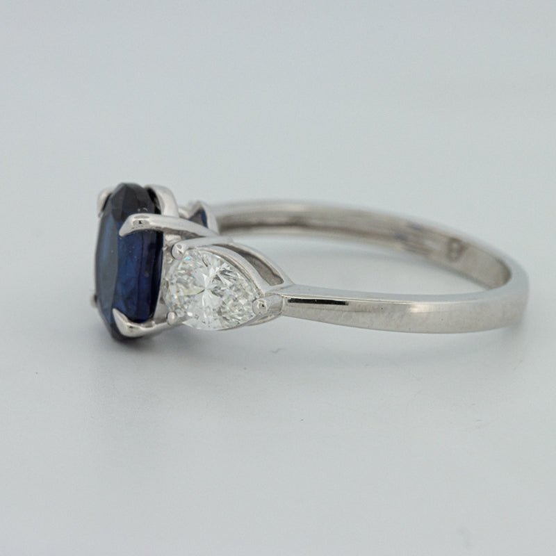 1.95 CT Blue Sapphire Trilogy Ring (LG) - ZIZOV DIAMONDS