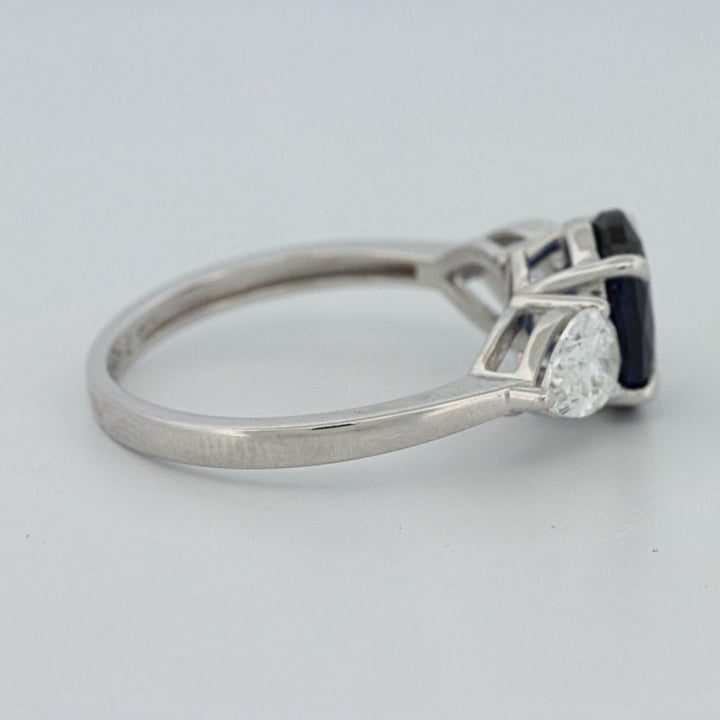 1.95 CT Blue Sapphire Trilogy Ring (LG) - ZIZOV DIAMONDS