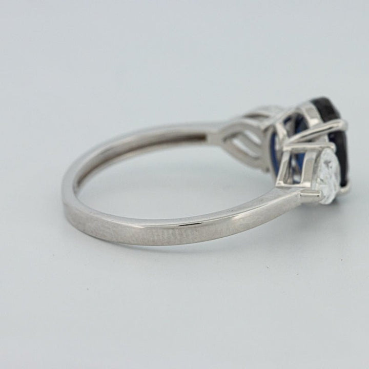 1.95 CT Blue Sapphire Trilogy Ring (LG) - ZIZOV DIAMONDS