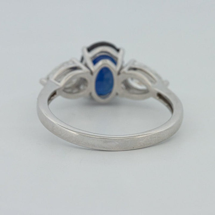 1.95 CT Blue Sapphire Trilogy Ring (LG) - ZIZOV DIAMONDS