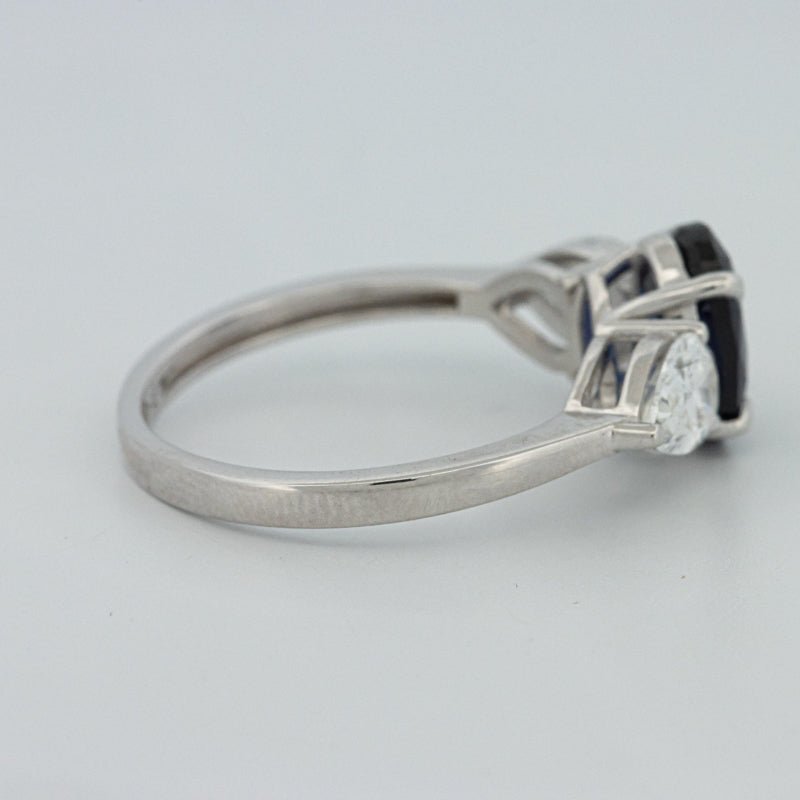 1.95 CT Blue Sapphire Trilogy Ring (LG) - ZIZOV DIAMONDS