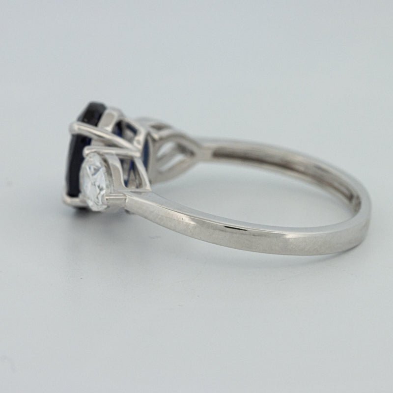 1.95 CT Blue Sapphire Trilogy Ring (LG) - ZIZOV DIAMONDS