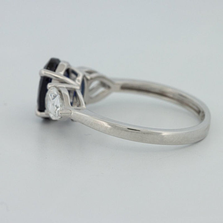 1.95 CT Blue Sapphire Trilogy Ring (LG) - ZIZOV DIAMONDS