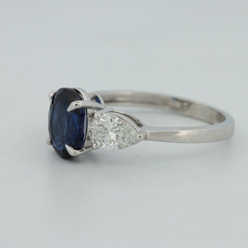 1.95 CT Blue Sapphire Trilogy Ring (LG) - ZIZOV DIAMONDS