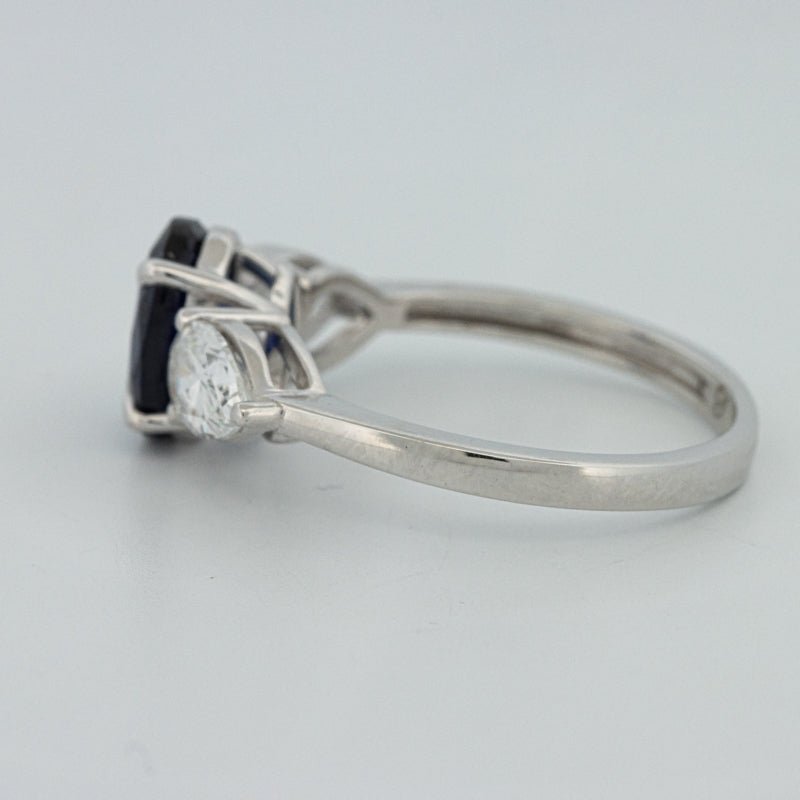 1.95 CT Blue Sapphire Trilogy Ring (LG) - ZIZOV DIAMONDS