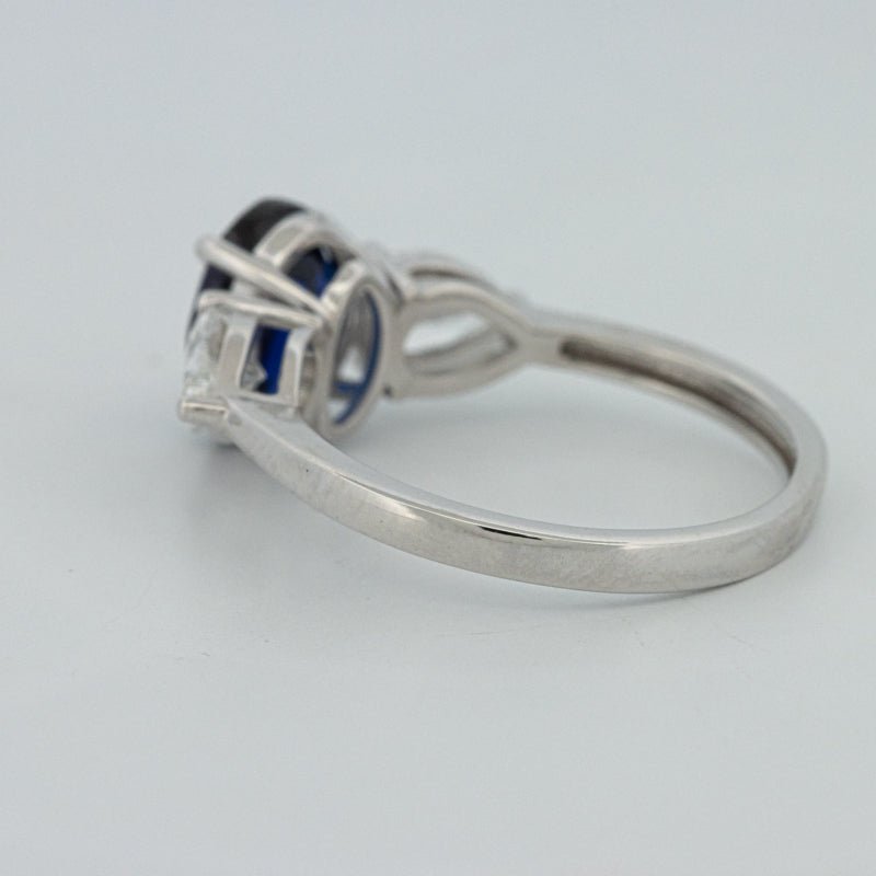1.95 CT Blue Sapphire Trilogy Ring (LG) - ZIZOV DIAMONDS