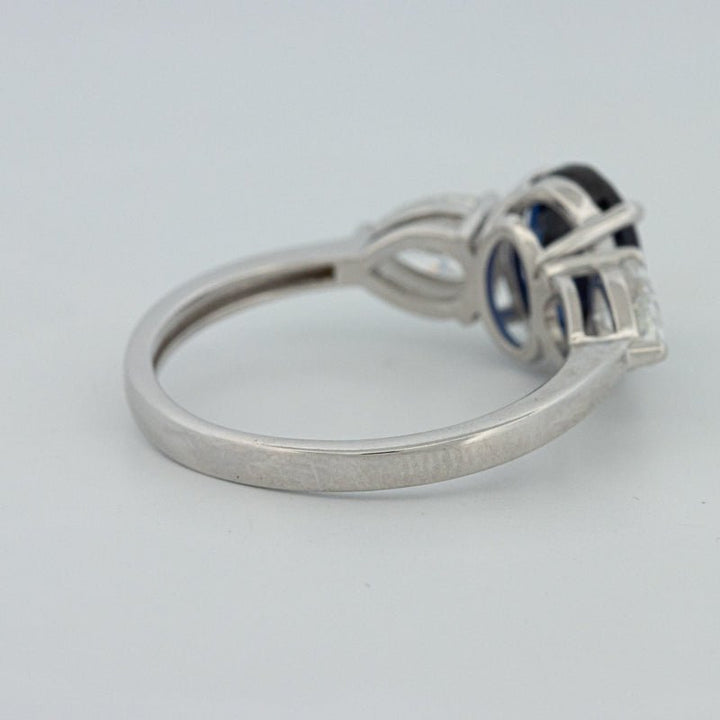 1.95 CT Blue Sapphire Trilogy Ring (LG) - ZIZOV DIAMONDS