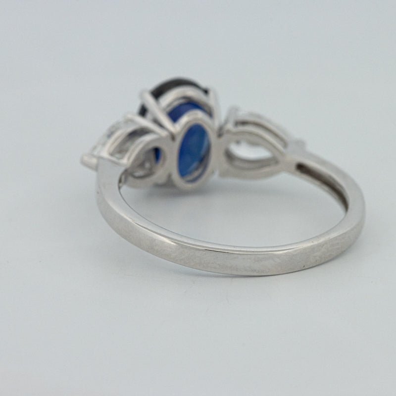 1.95 CT Blue Sapphire Trilogy Ring (LG) - ZIZOV DIAMONDS