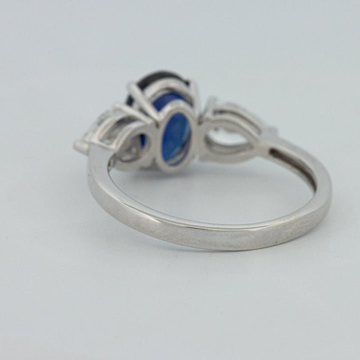 1.95 CT Blue Sapphire Trilogy Ring (LG) - ZIZOV DIAMONDS