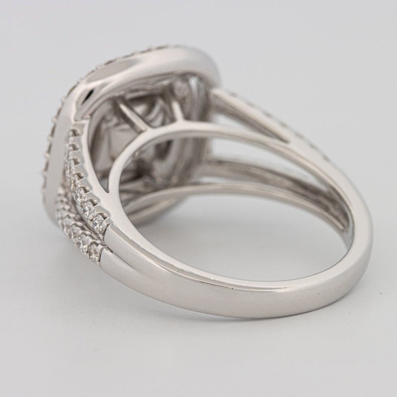 2 CT "Blue" Cushion Cut Halo Pavé Solitaire (LG) - ZIZOV DIAMONDS