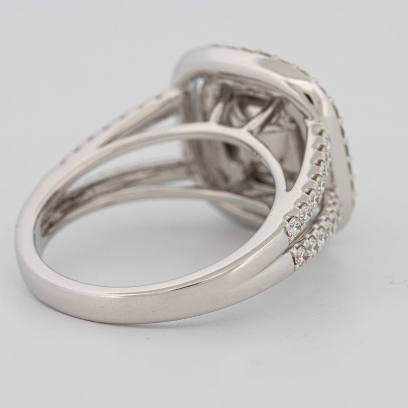 2 CT "Blue" Cushion Cut Halo Pavé Solitaire (LG) - ZIZOV DIAMONDS