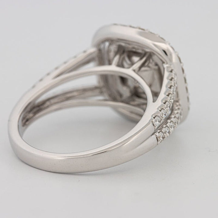 2 CT "Blue" Cushion Cut Halo Pavé Solitaire (LG) - ZIZOV DIAMONDS