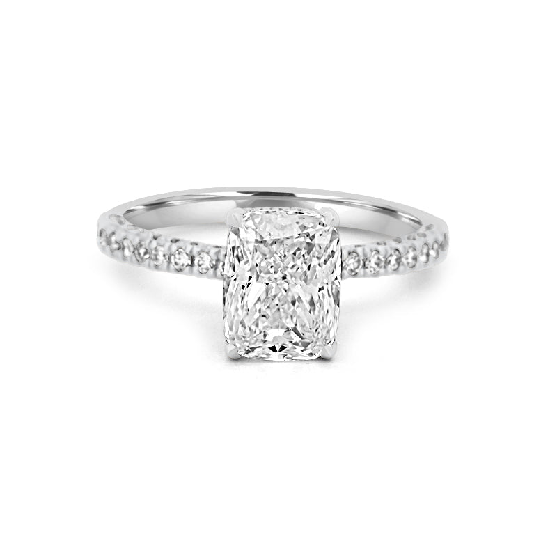 2 CT Cushion Cut Under - Halo Full Pavé Solitaire (LG) - ZIZOV DIAMONDS