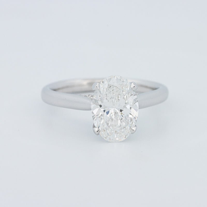 2 CT "Finesse" Oval Cut Under - halo Solitaire (LG) - ZIZOV DIAMONDS