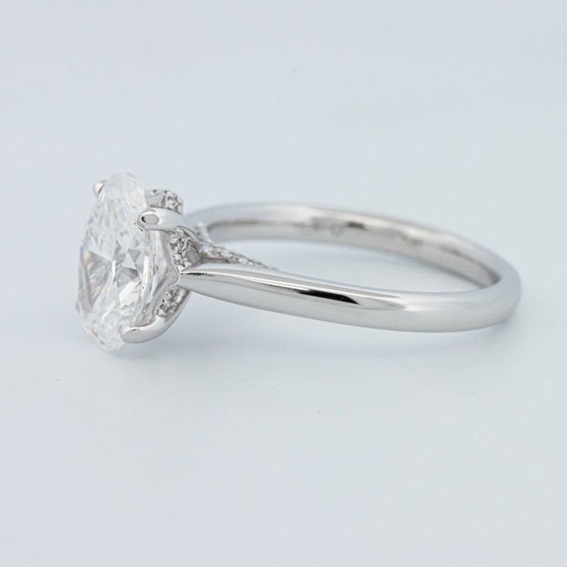 2 CT "Finesse" Oval Cut Under - halo Solitaire (LG) - ZIZOV DIAMONDS
