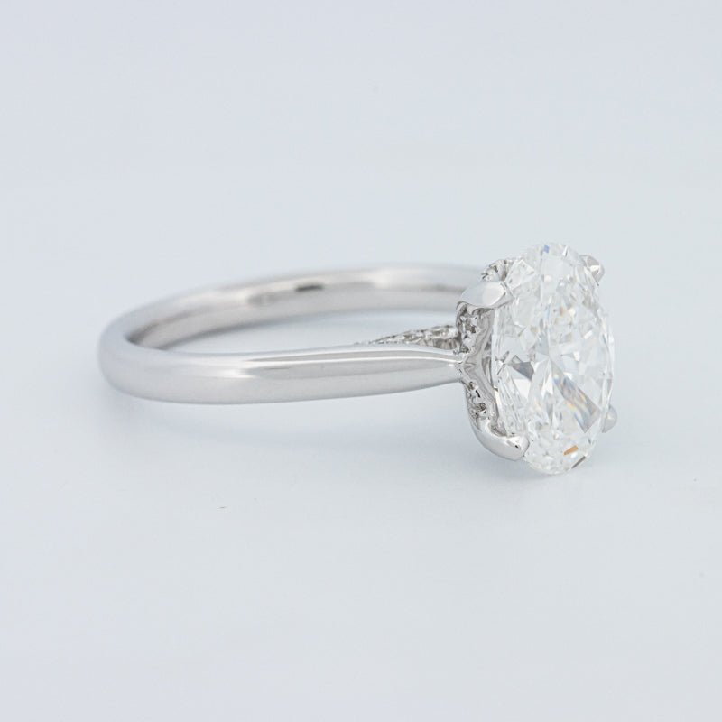 2 CT "Finesse" Oval Cut Under - halo Solitaire (LG) - ZIZOV DIAMONDS