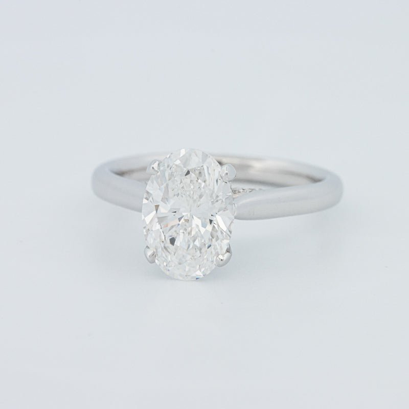 2 CT "Finesse" Oval Cut Under - halo Solitaire (LG) - ZIZOV DIAMONDS