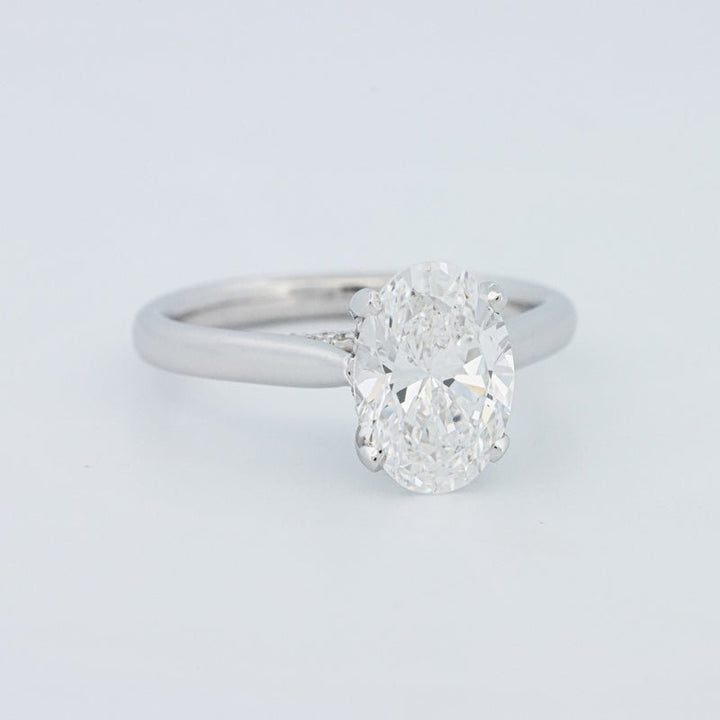 2 CT "Finesse" Oval Cut Under - halo Solitaire (LG) - ZIZOV DIAMONDS