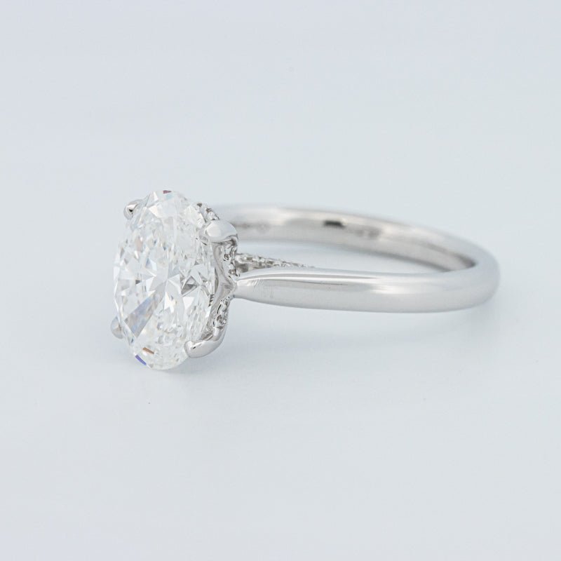 2 CT "Finesse" Oval Cut Under - halo Solitaire (LG) - ZIZOV DIAMONDS