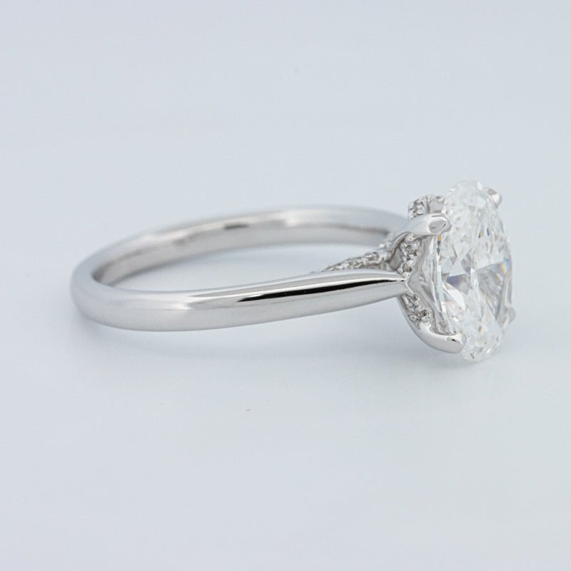 2 CT "Finesse" Oval Cut Under - halo Solitaire (LG) - ZIZOV DIAMONDS
