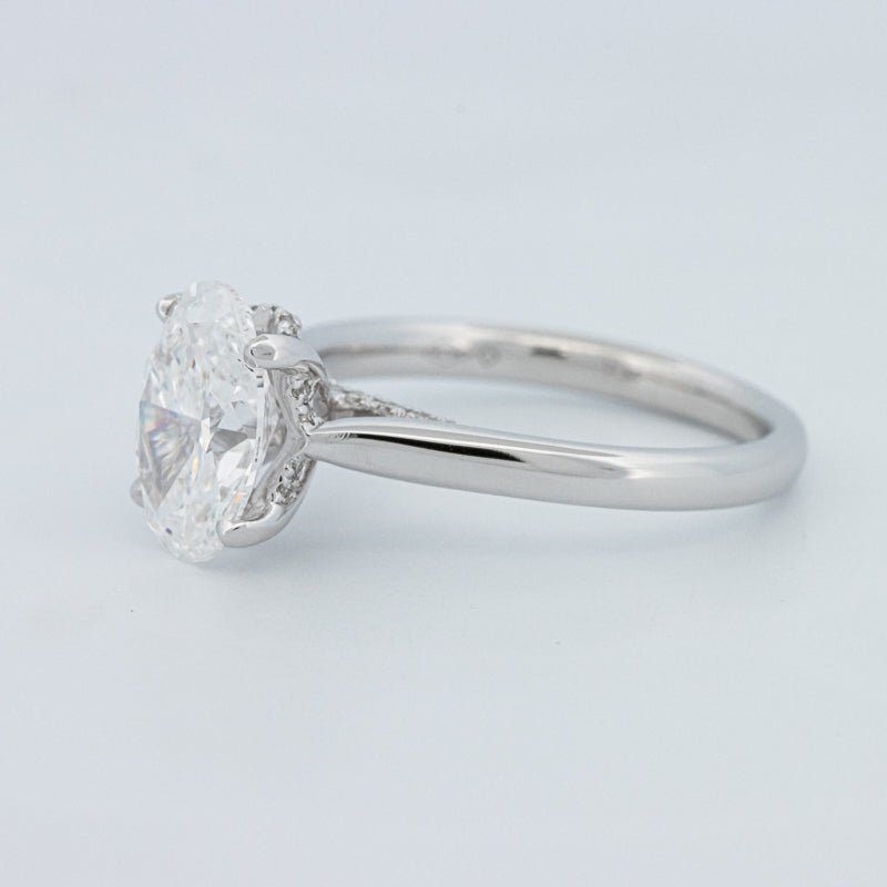 2 CT "Finesse" Oval Cut Under - halo Solitaire (LG) - ZIZOV DIAMONDS
