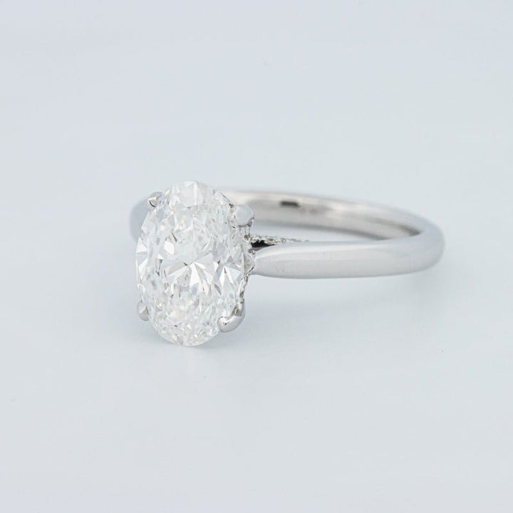 2 CT "Finesse" Oval Cut Under - halo Solitaire (LG) - ZIZOV DIAMONDS