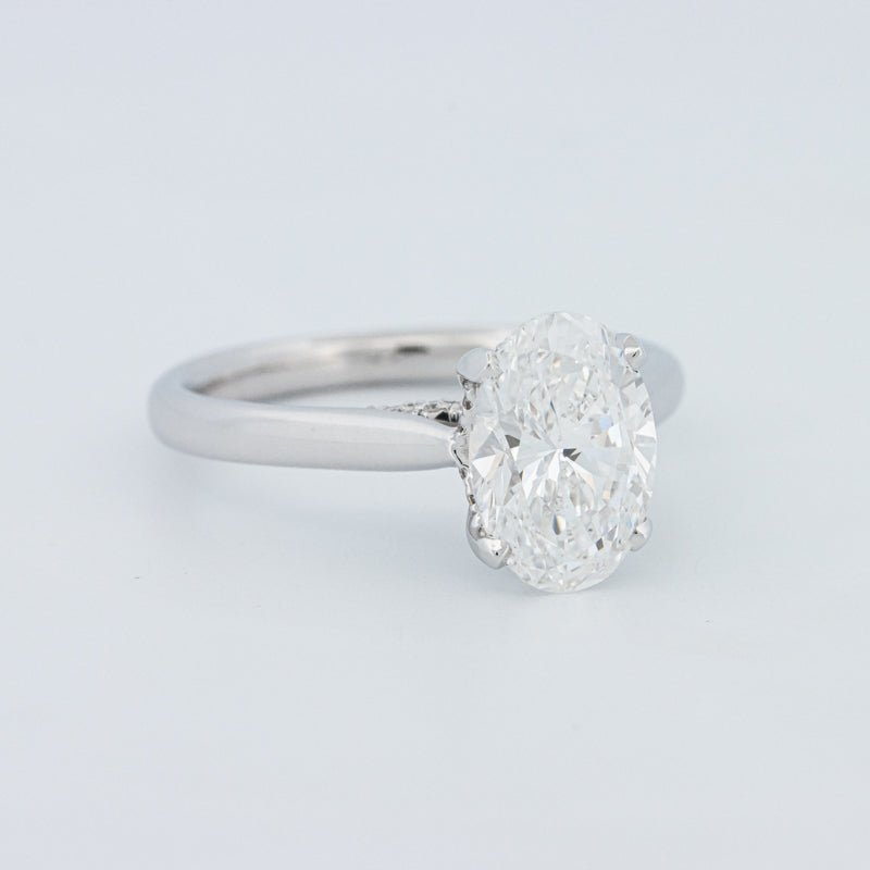 2 CT "Finesse" Oval Cut Under - halo Solitaire (LG) - ZIZOV DIAMONDS