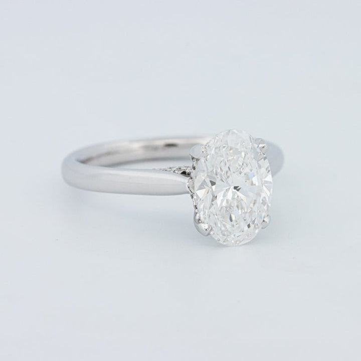 2 CT "Finesse" Oval Cut Under - halo Solitaire (LG) - ZIZOV DIAMONDS