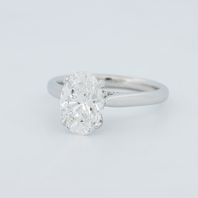2 CT "Finesse" Oval Cut Under - halo Solitaire (LG) - ZIZOV DIAMONDS