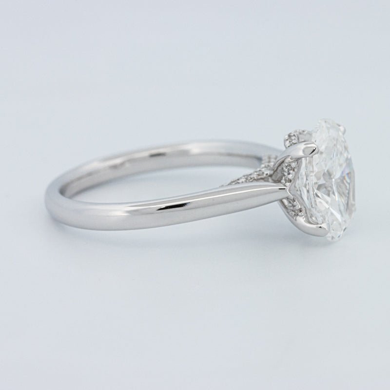 2 CT "Finesse" Oval Cut Under - halo Solitaire (LG) - ZIZOV DIAMONDS