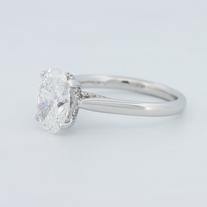 2 CT "Finesse" Oval Cut Under - halo Solitaire (LG) - ZIZOV DIAMONDS