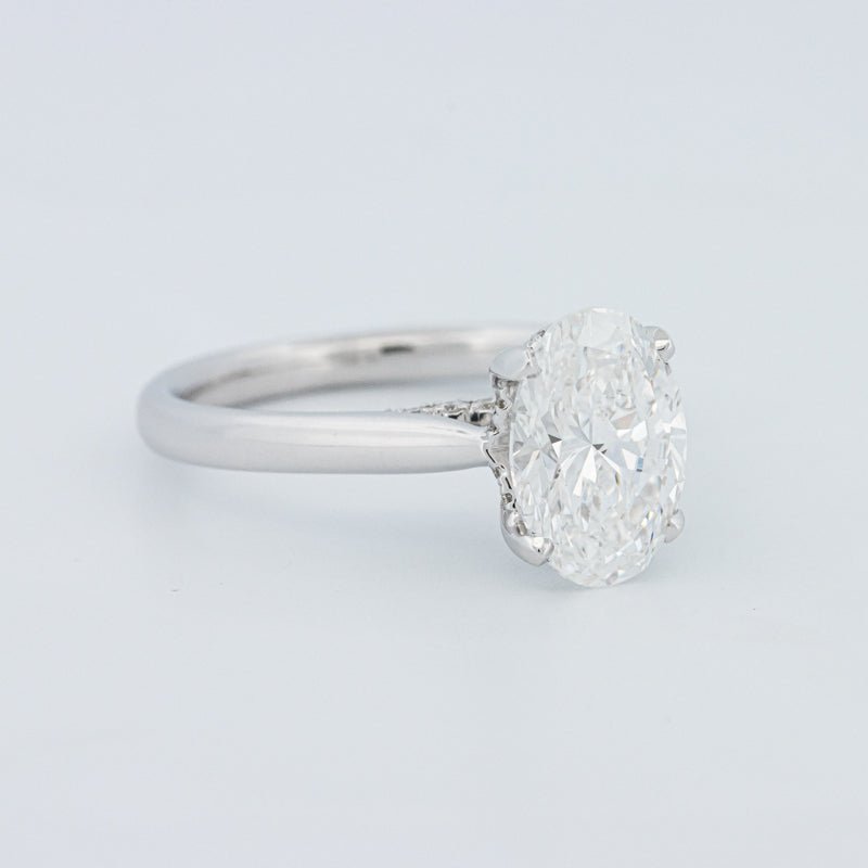 2 CT "Finesse" Oval Cut Under - halo Solitaire (LG) - ZIZOV DIAMONDS