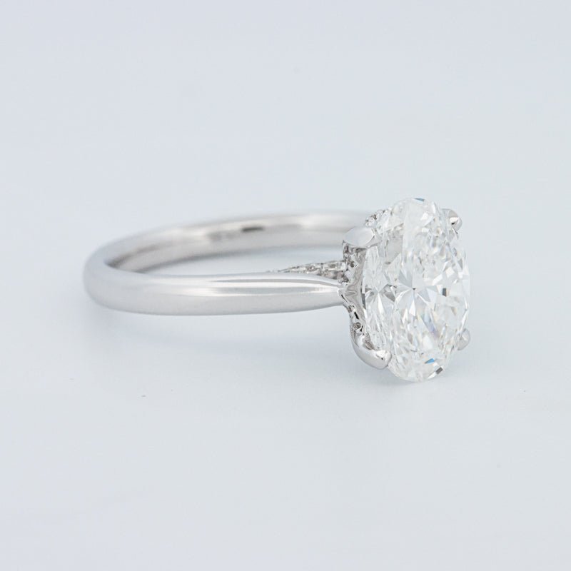 2 CT "Finesse" Oval Cut Under - halo Solitaire (LG) - ZIZOV DIAMONDS