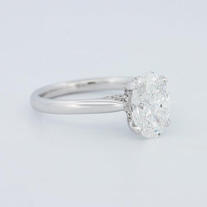 2 CT "Finesse" Oval Cut Under - halo Solitaire (LG) - ZIZOV DIAMONDS