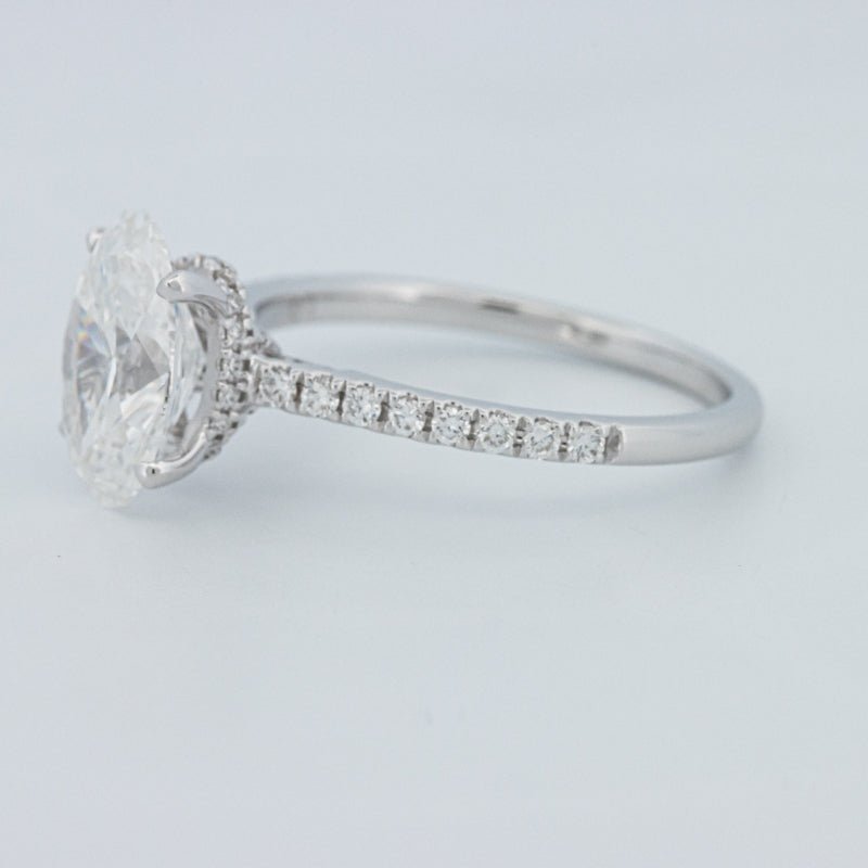 2 CT Oval Cut Under - Halo Pavé Solitaire (LG) - ZIZOV DIAMONDS