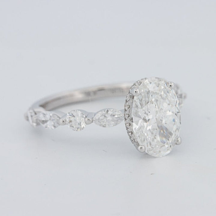 2 CT Oval Cut Under - Halo Pavé Solitaire (LG) - ZIZOV DIAMONDS